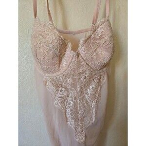 Burlington Pink Lined lingerie top one piece small